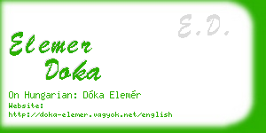 elemer doka business card