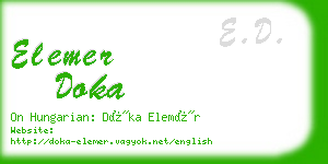 elemer doka business card